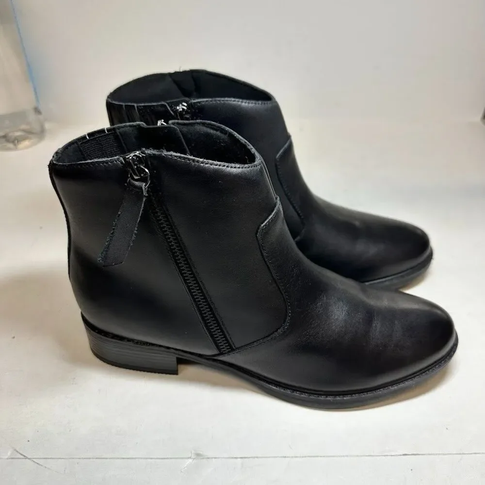 Easy Spirit Womens 10 M Black Lacy Leather Double Zipper Ankle Booties NIB OL7